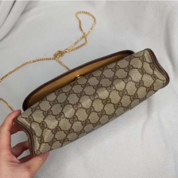 Authentic Vintage Gucci GG Monogram Supreme Sherry Web Ophidia Clutch Crossbody - Picture 7 of 12